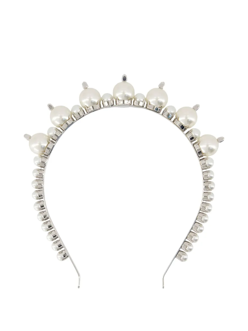 Simone Rocha crystal pearl tiara hairband | Silver | Image 1