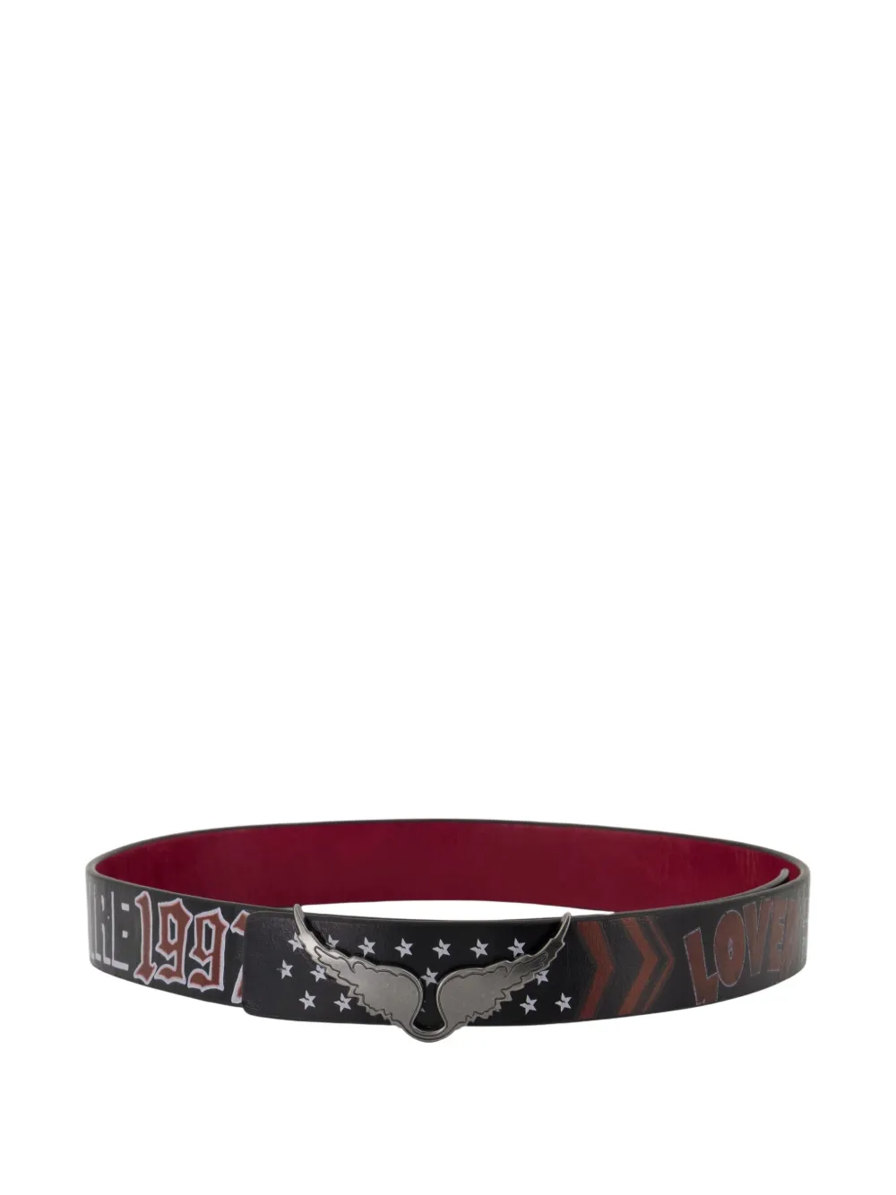 Zadig&Voltaire Riem met vleugelprint - Zwart