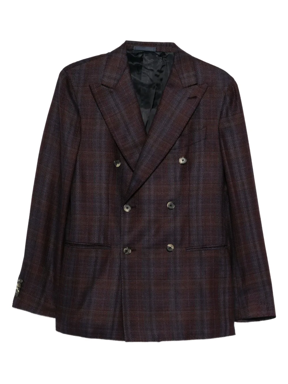 Caruso double-breasted checked jacket | Brown | Image 1