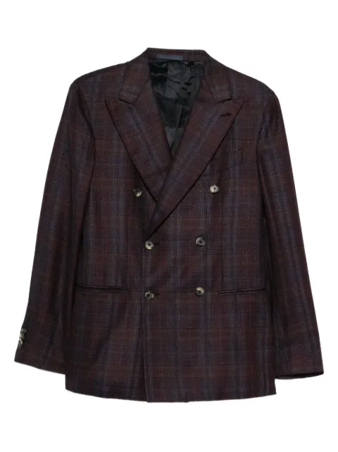 Caruso double-breasted checked jacket