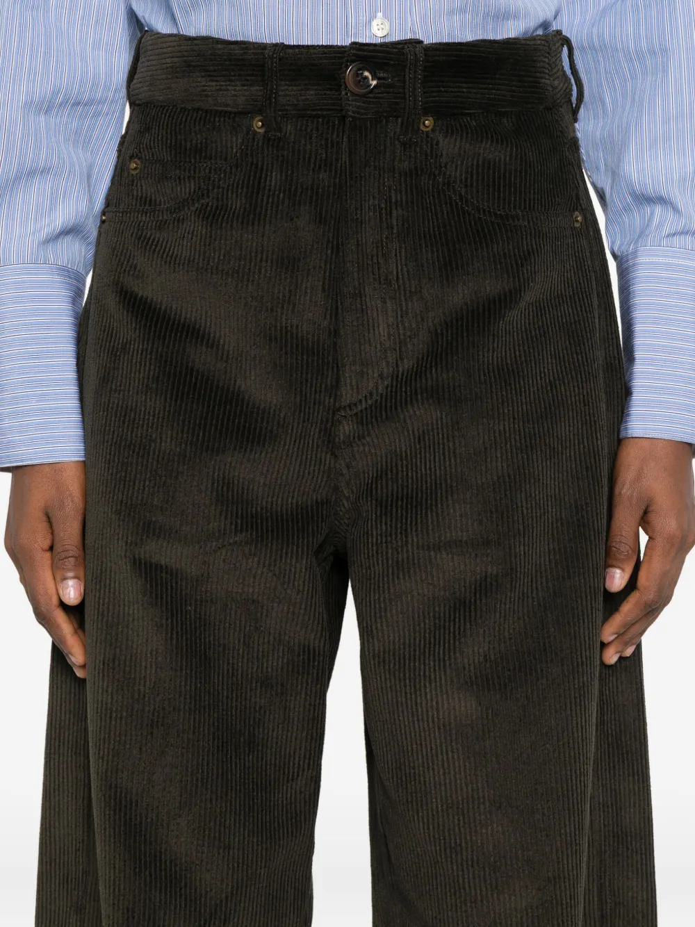 Soeur Ribfluwelen straight broek Bruin