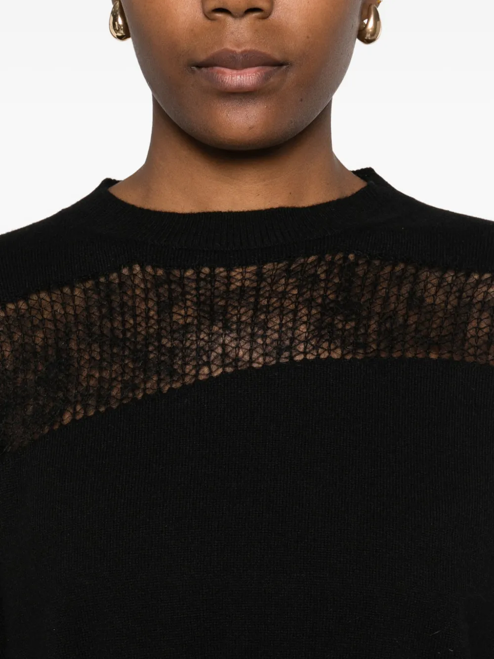 Fabiana Filippi Mesh-panel Sweater In Black