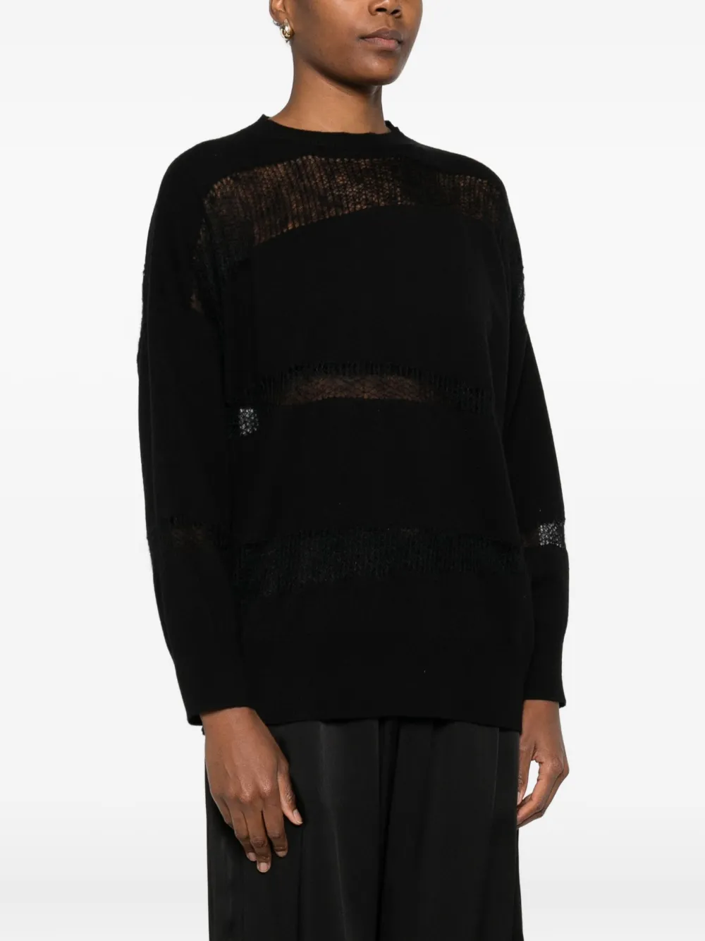 Fabiana Filippi Mesh-panel Sweater In Black