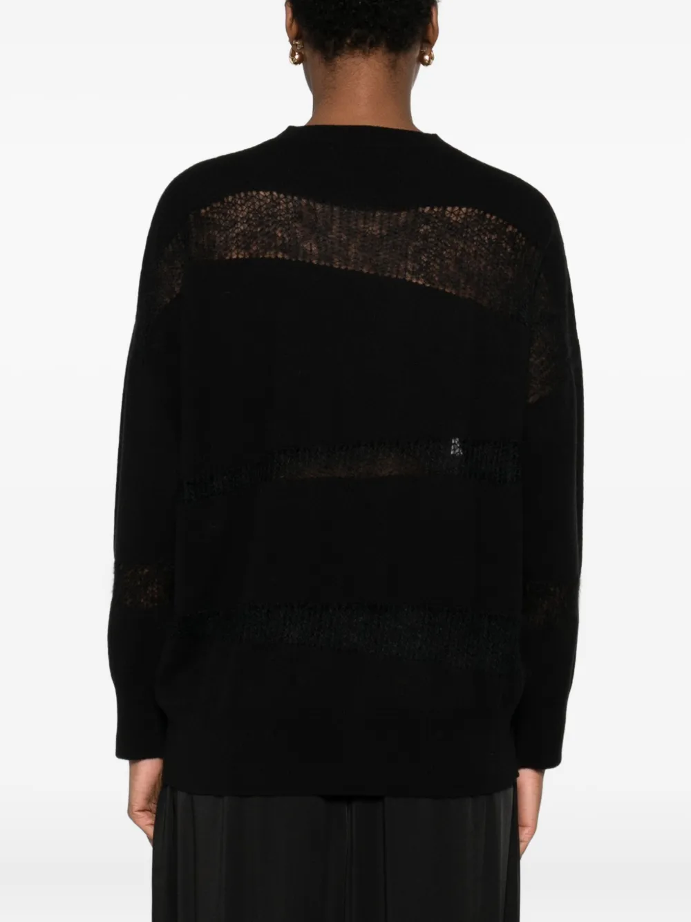Fabiana Filippi Mesh-panel Sweater In Black