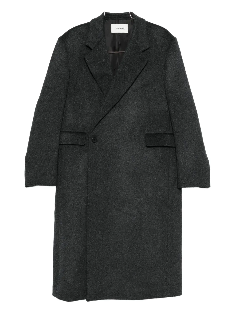 Tonywack Wool-blend Buttoned Coat In Black