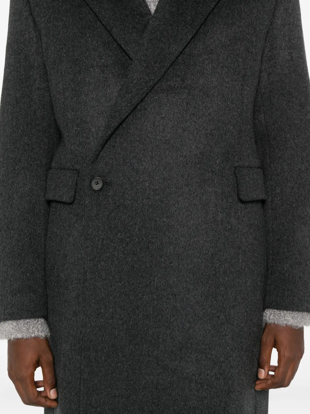 Tonywack Wool-blend Buttoned Coat In Black