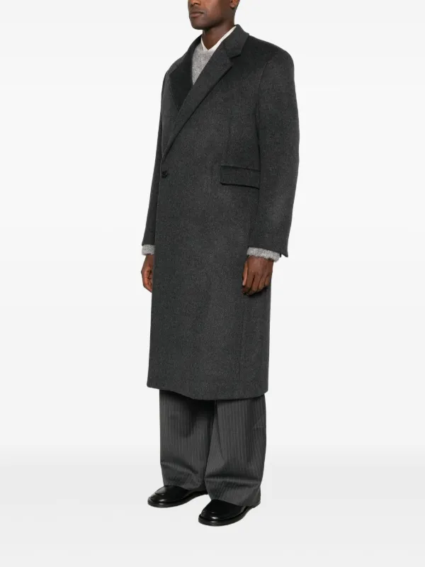 ジャケット・アウター TONYWACK Single-Breasted Tailored Coat TONYWACK wool-blend Buttoned Coat | Grey | FARFETCH