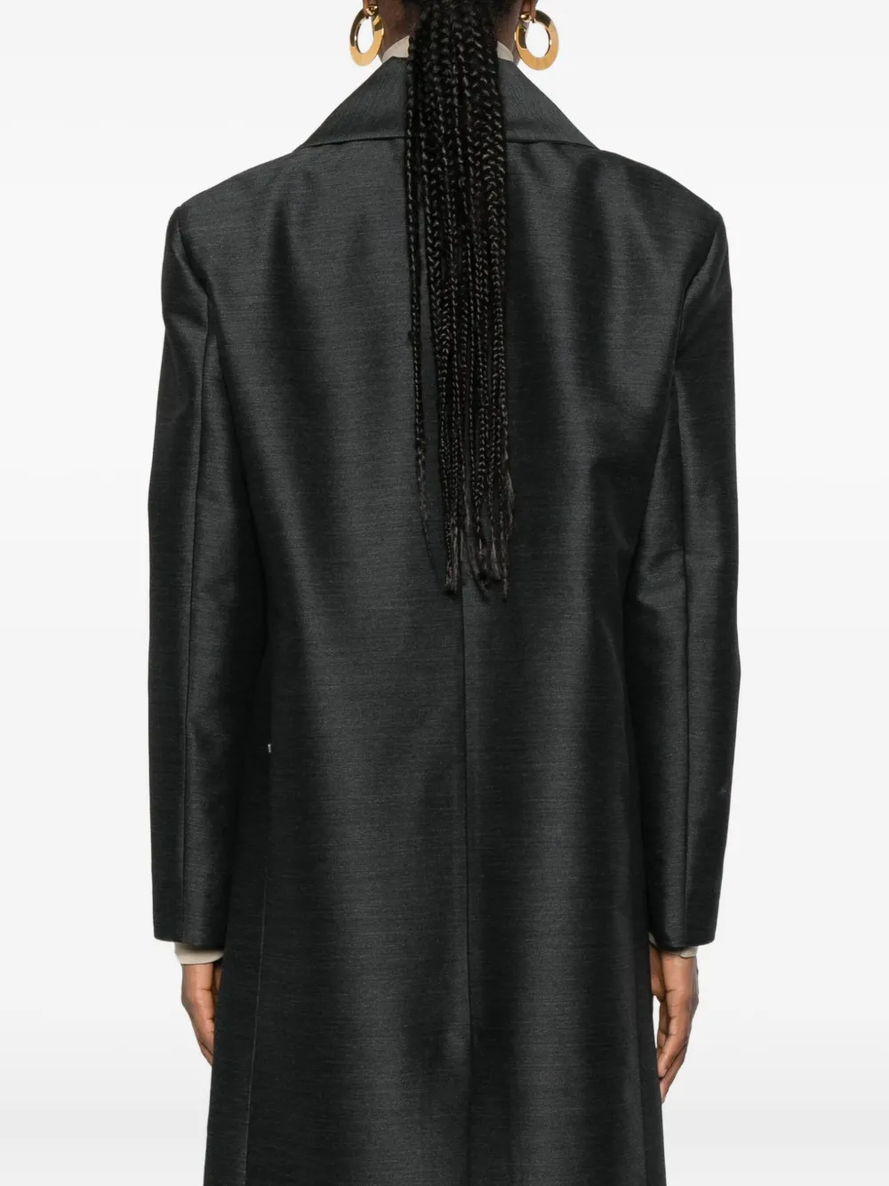 Alberta Ferretti Shawl-lapel Coat In Black