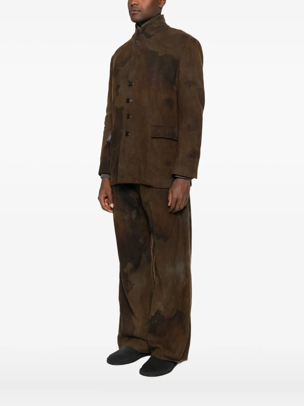 K'ang Flap-pocket Buttoned Jacket In Brown