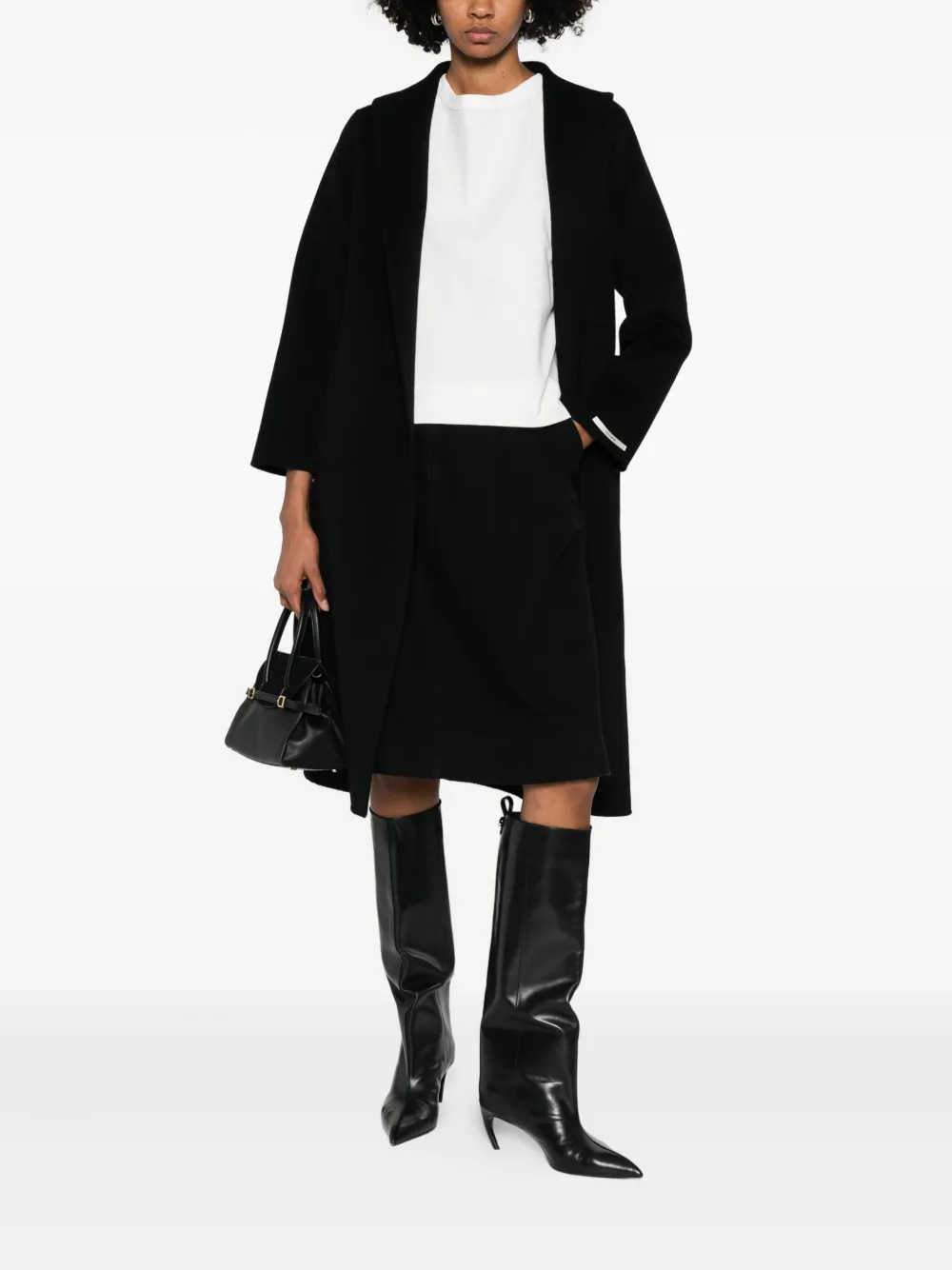 Glox belted coat - Zwart