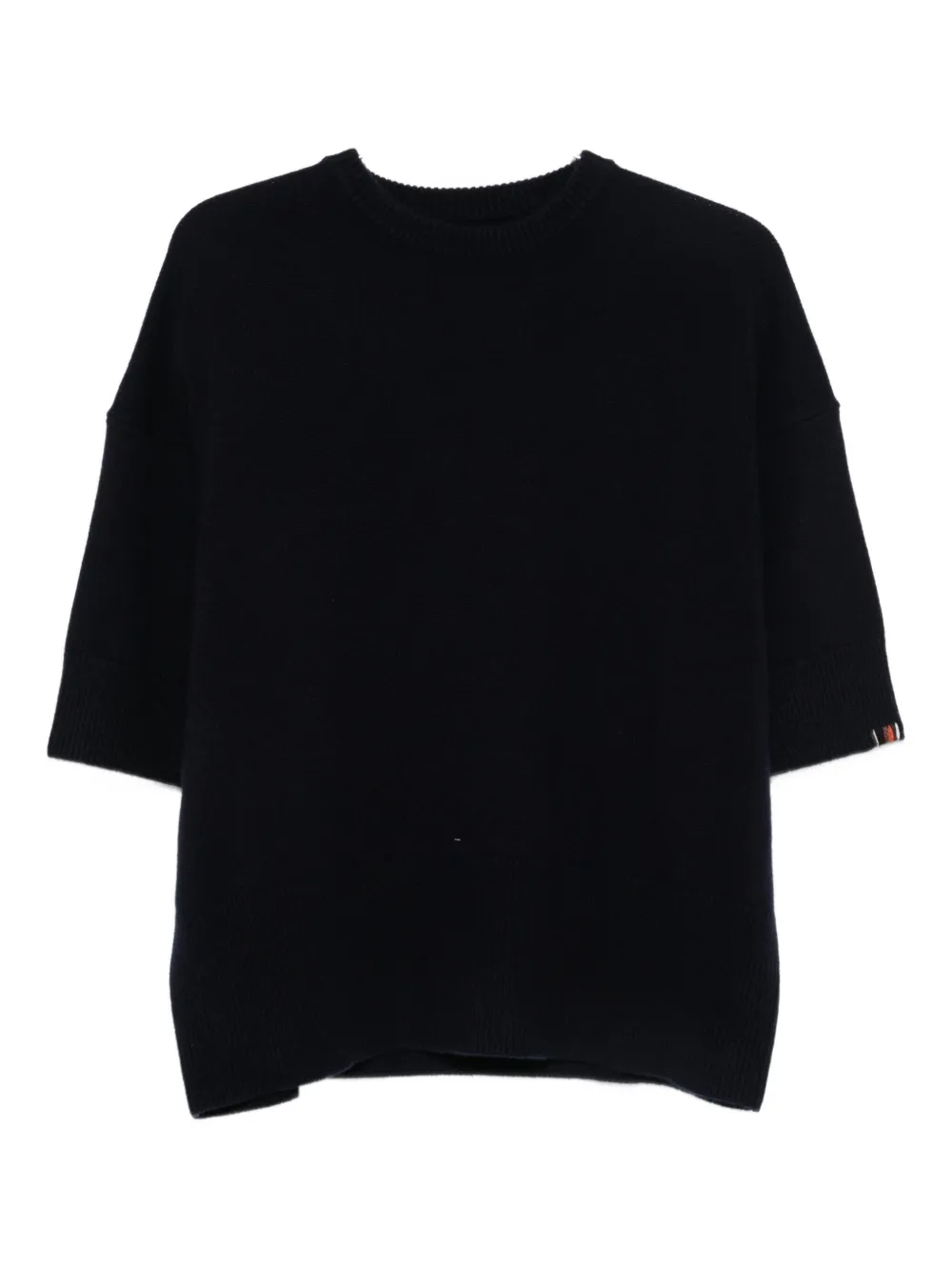 extreme cashmere short-sleeve knitted top - Blu