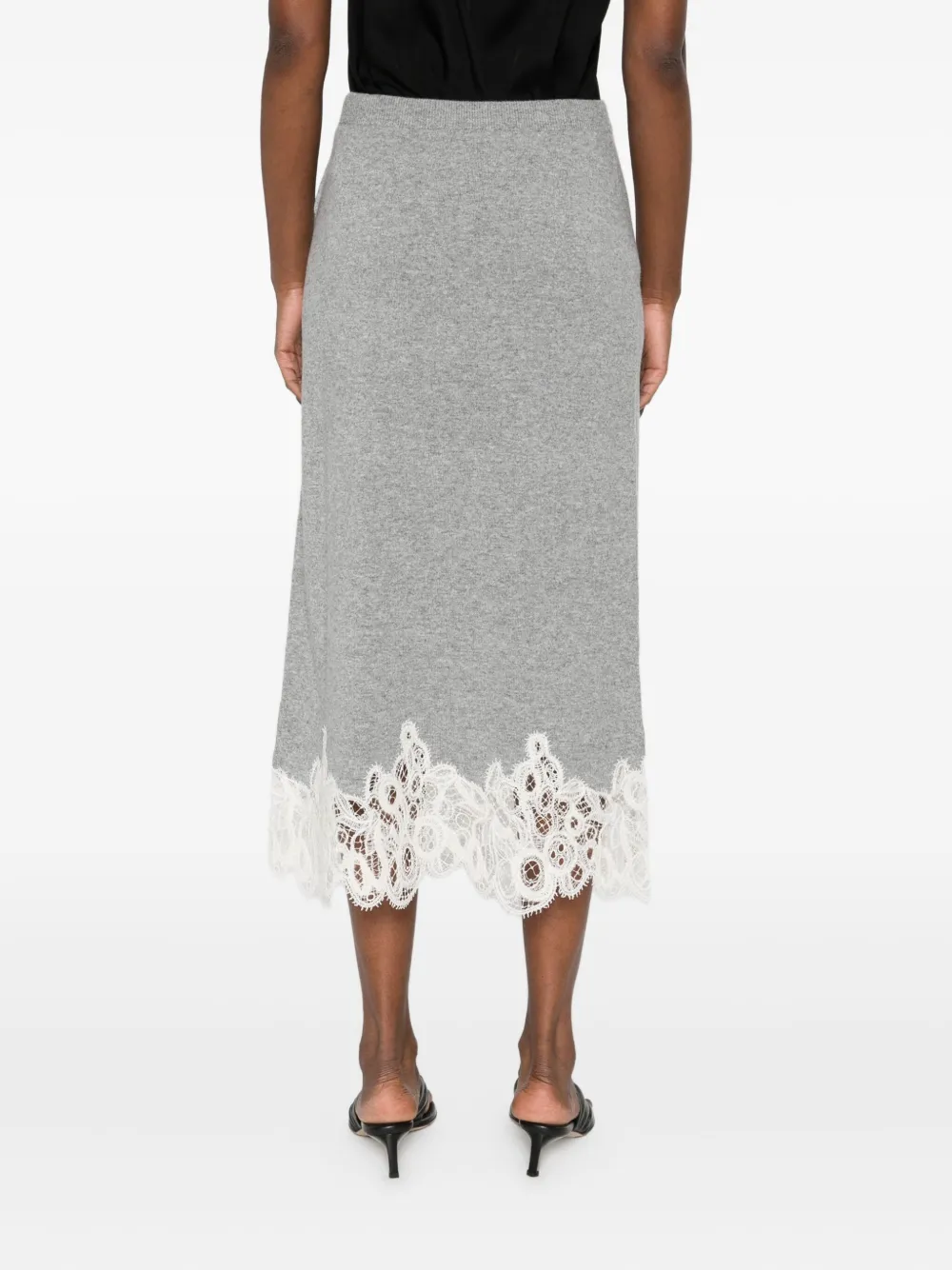 Fabiana Filippi Kokerrok met kanten afwerking Grijs