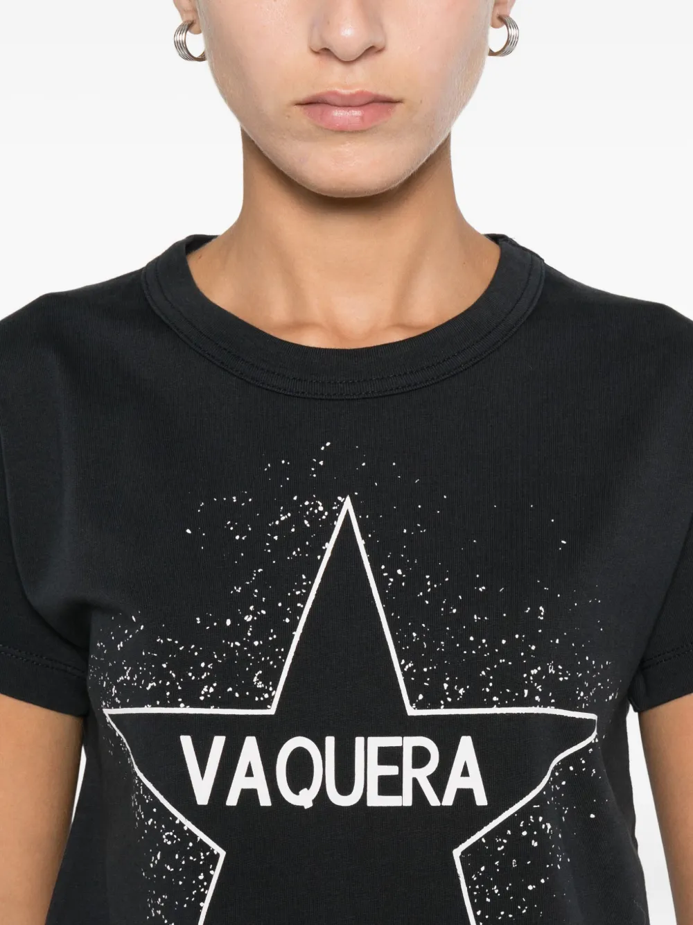 Vaquera T-shirt met sterprint Zwart