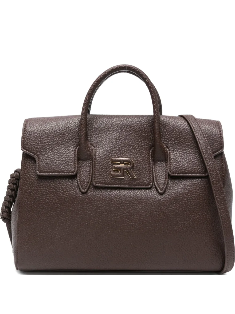 Ermanno Scervino Logo-plaque Top-handles Tote Bag In Brown