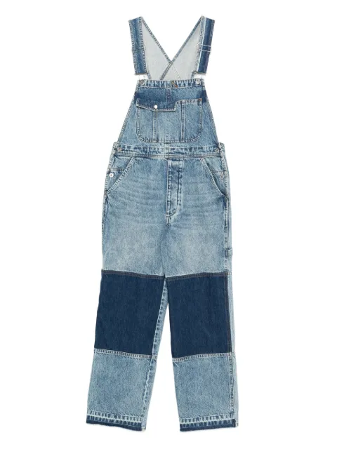 Co patchwork denim overalls