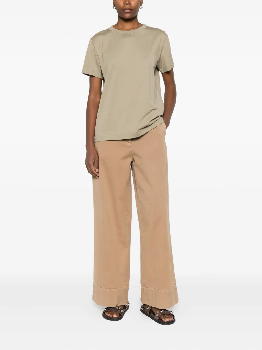 Fabiana Filippi T-shirt met ronde hals Beige