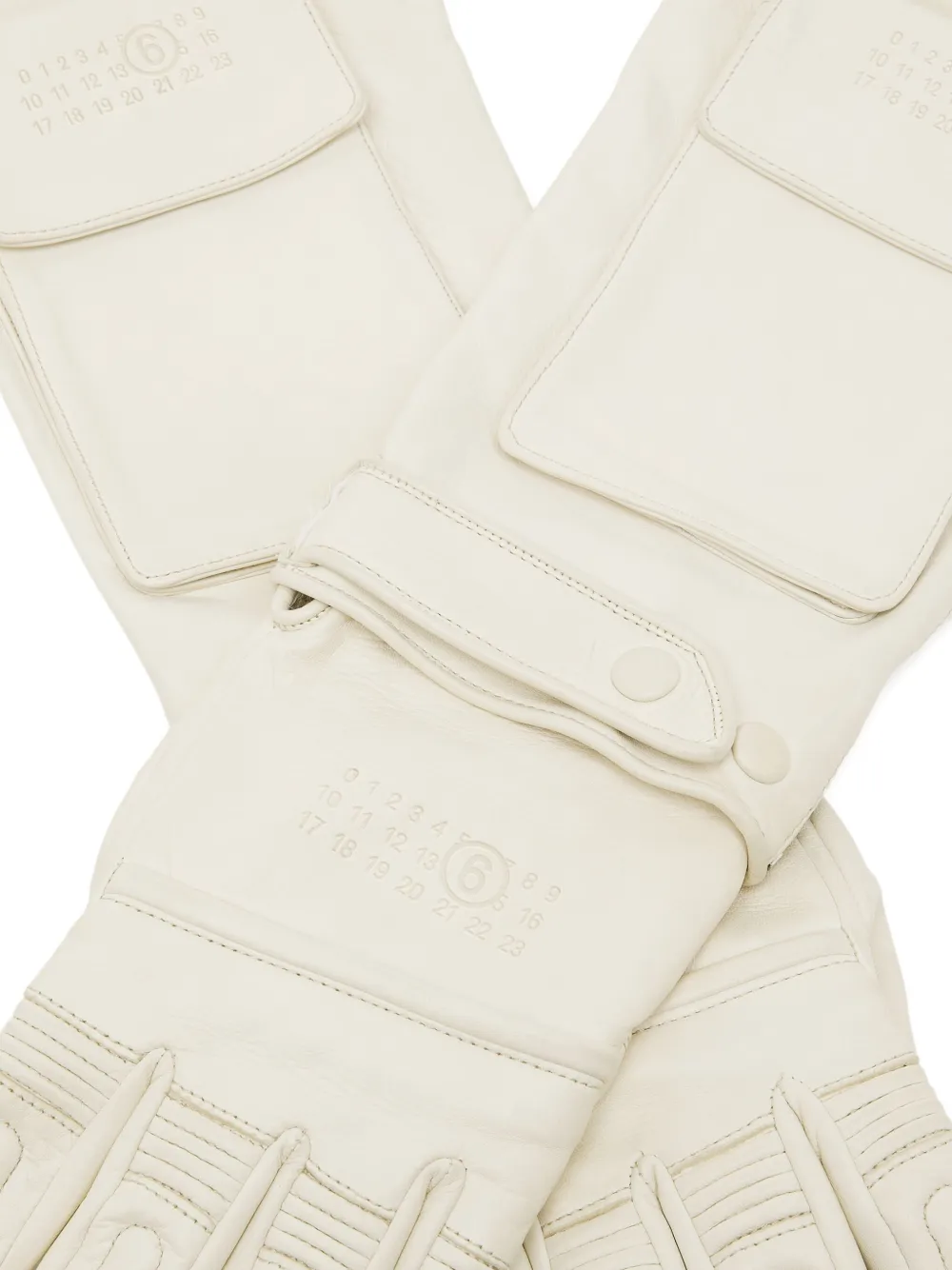 MM6 Maison Margiela pocket-detail gloves - Wit