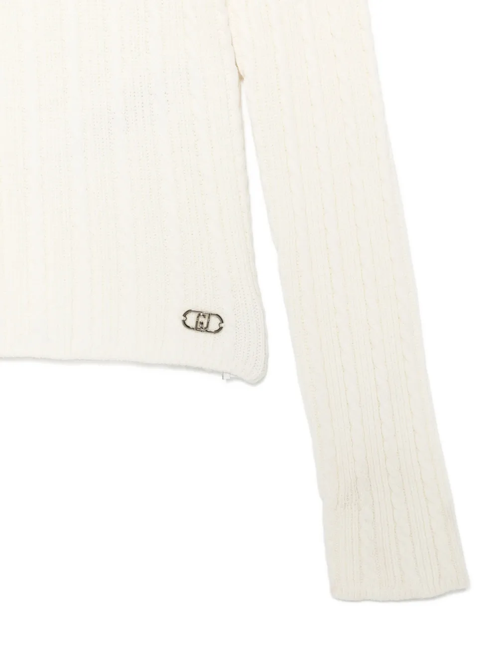 Liu •jo Cable-knit Sweater In White