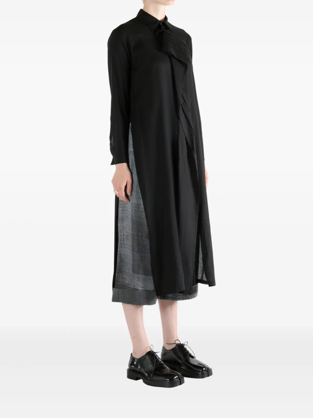 Yohji Yamamoto ruffled dress - Zwart