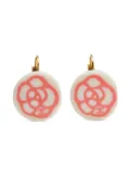 CHANEL Pre-Owned 2003 Resin Camellia Clip-On Drop Earrings costume earrings - White