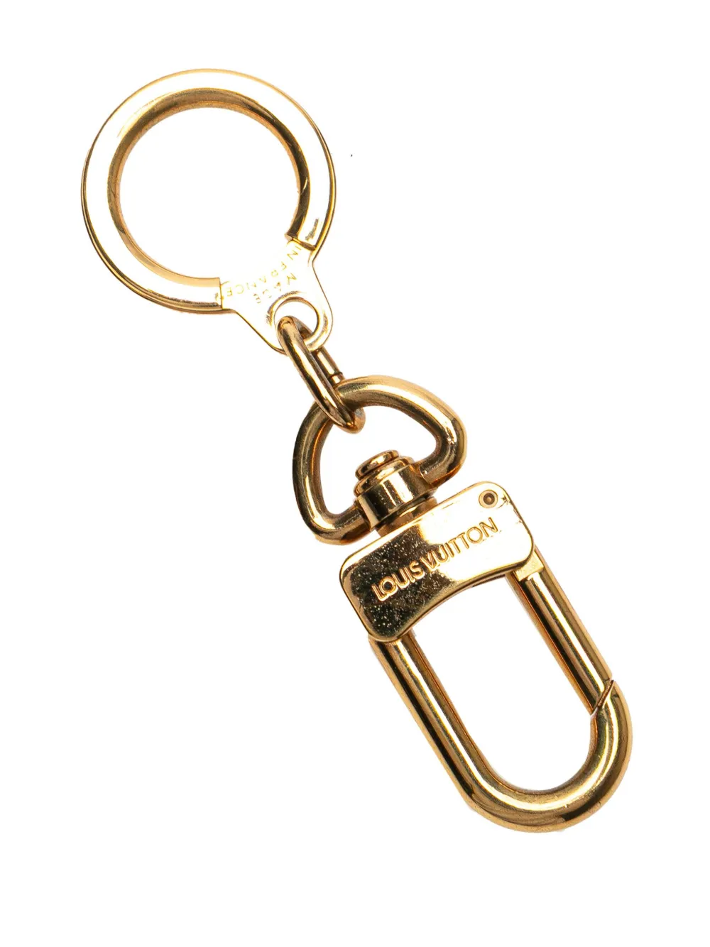 Click to view more detailed imagery on our partner's website Pre-owned Louis Vuitton 2000-2025 Gold Plated Pochette Extender Ring Key Chain