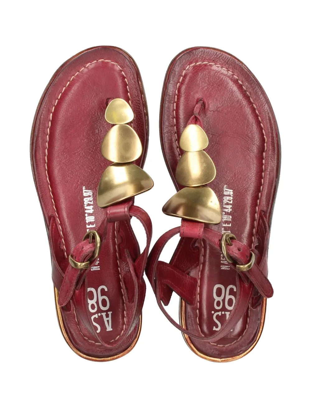 As98 Embellished Sandals In Red