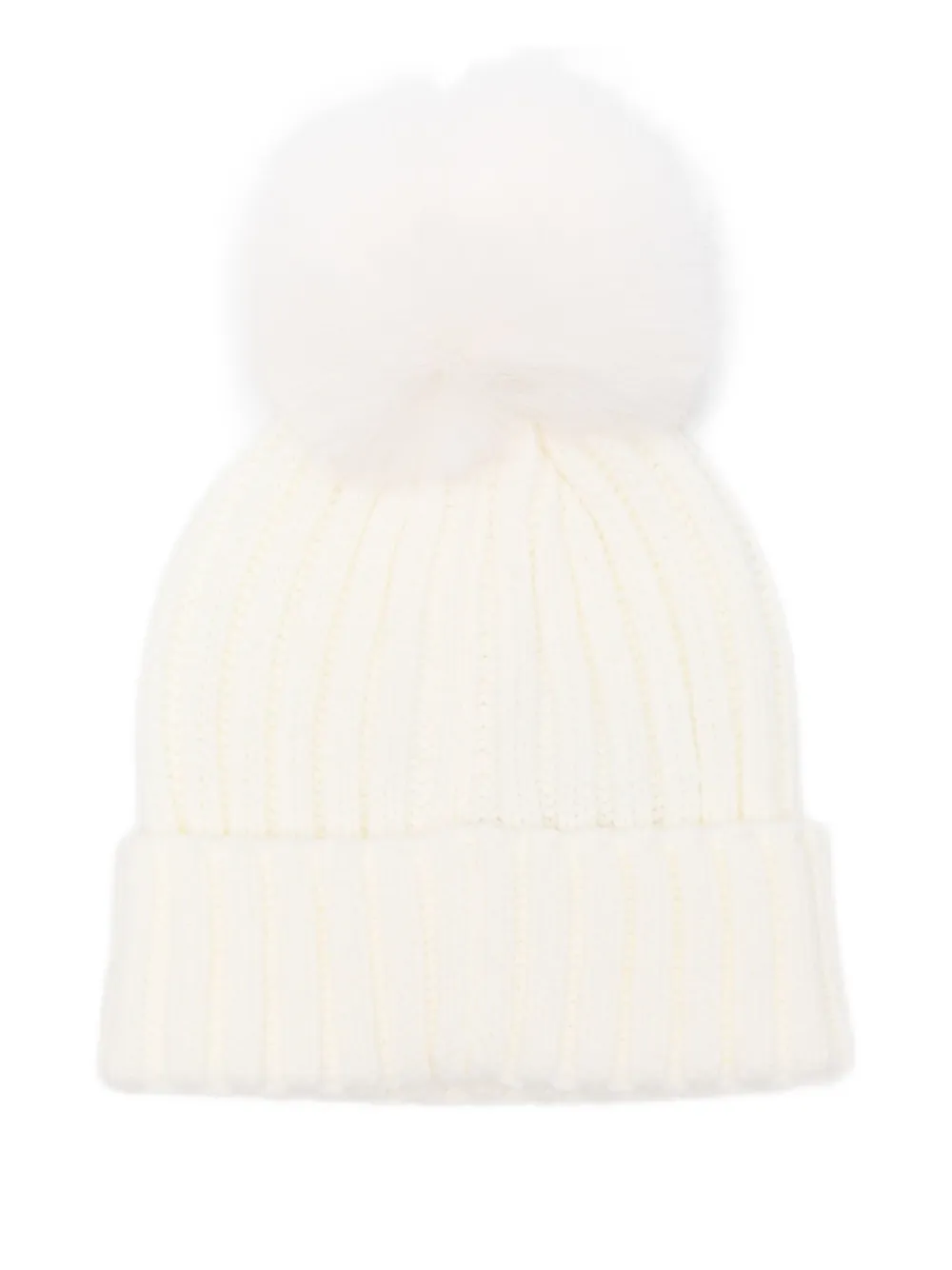 Liu Jo Kids pompom logo-plaque beanie - Wit