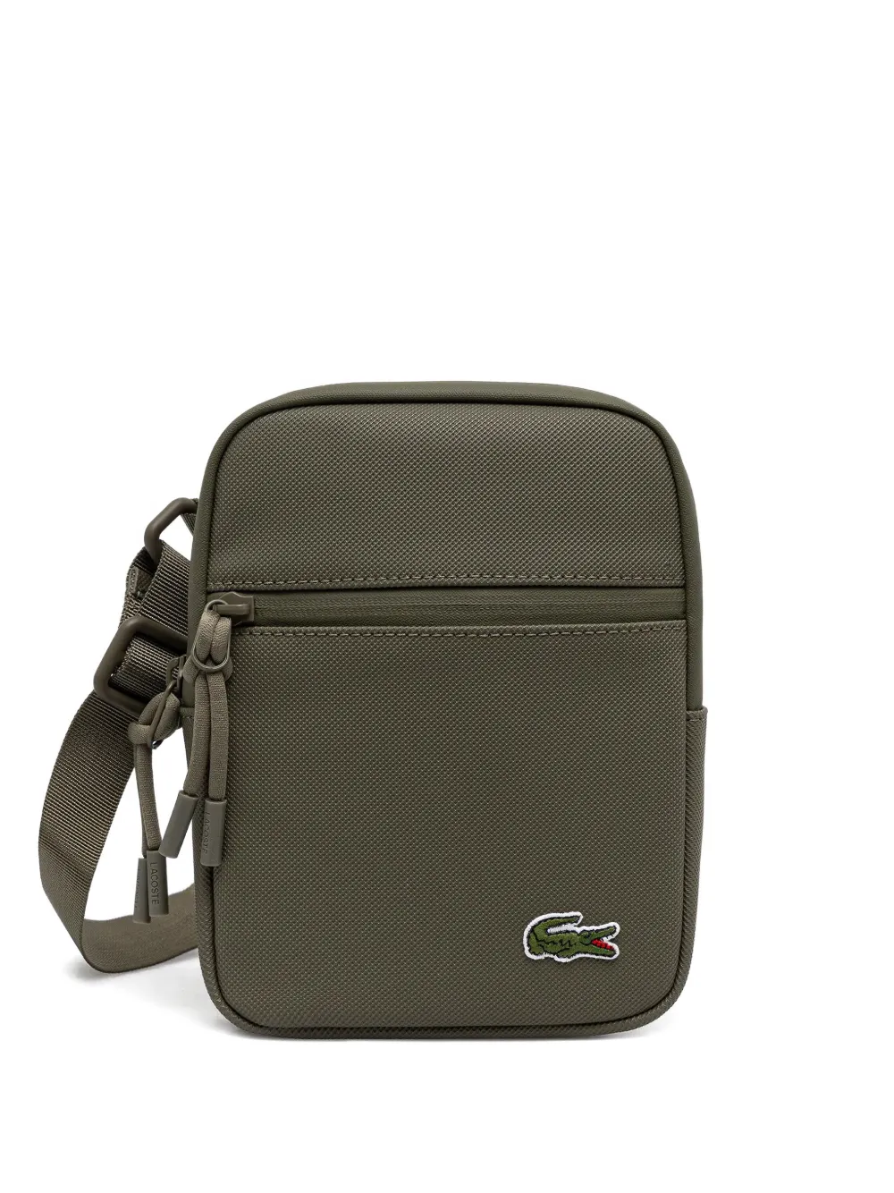 Lacoste Borsa a tracolla con zip e logo - Verde