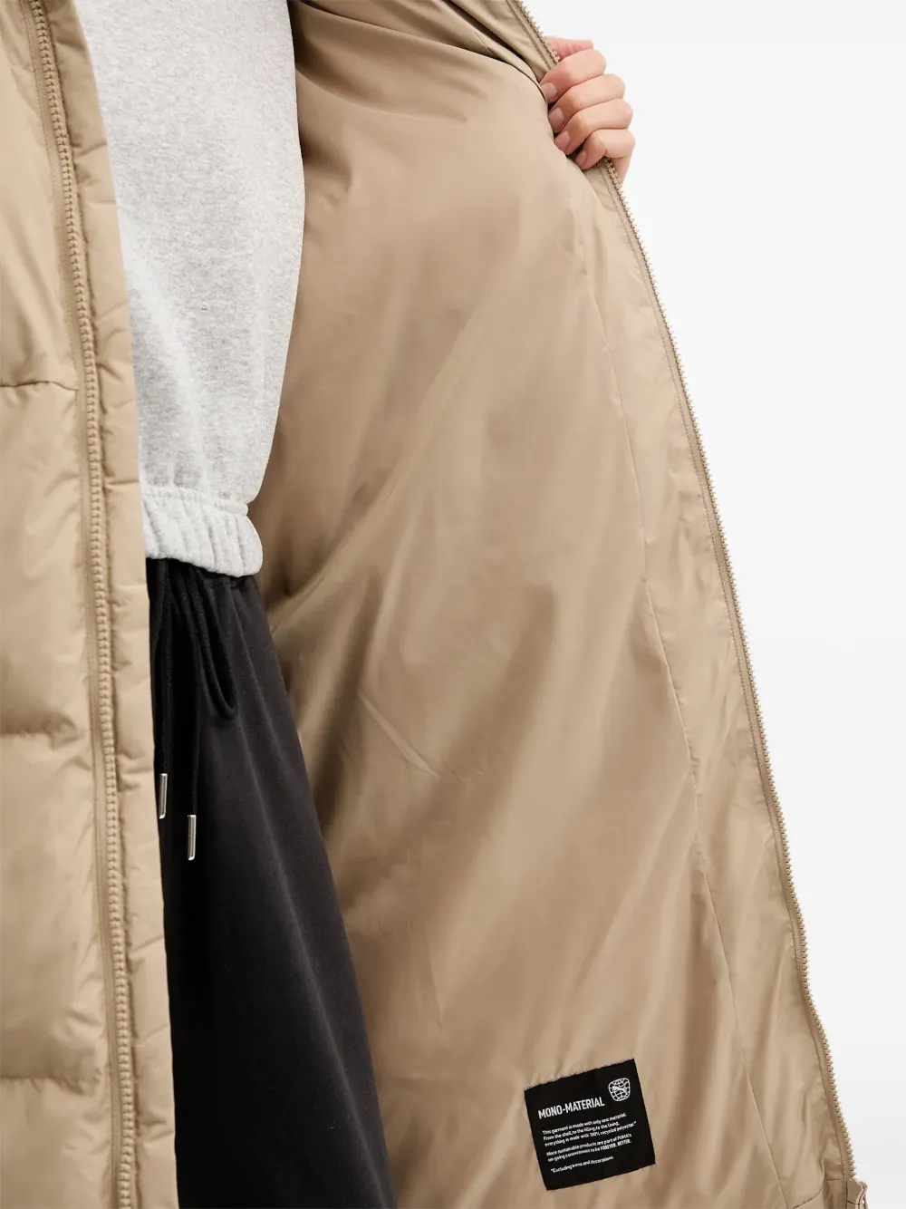 PUMA Donsjack met logodetail en capuchon Beige