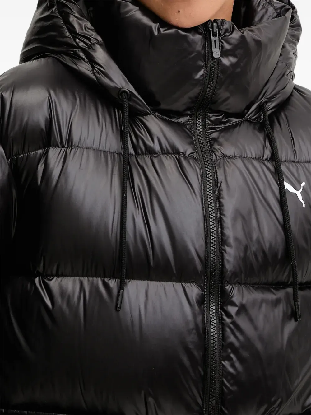 Puma Hooded Quilted Jacket In Black