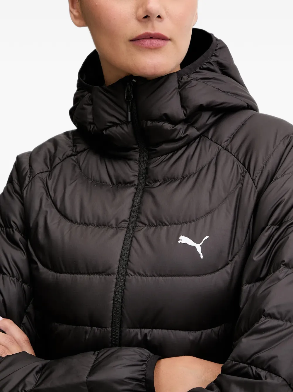 PUMA Gewatteerd jack met capuchon Zwart