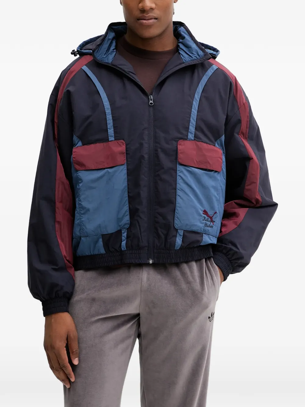 PUMA x KidSuper patch-pocket hooded jacket - Blu