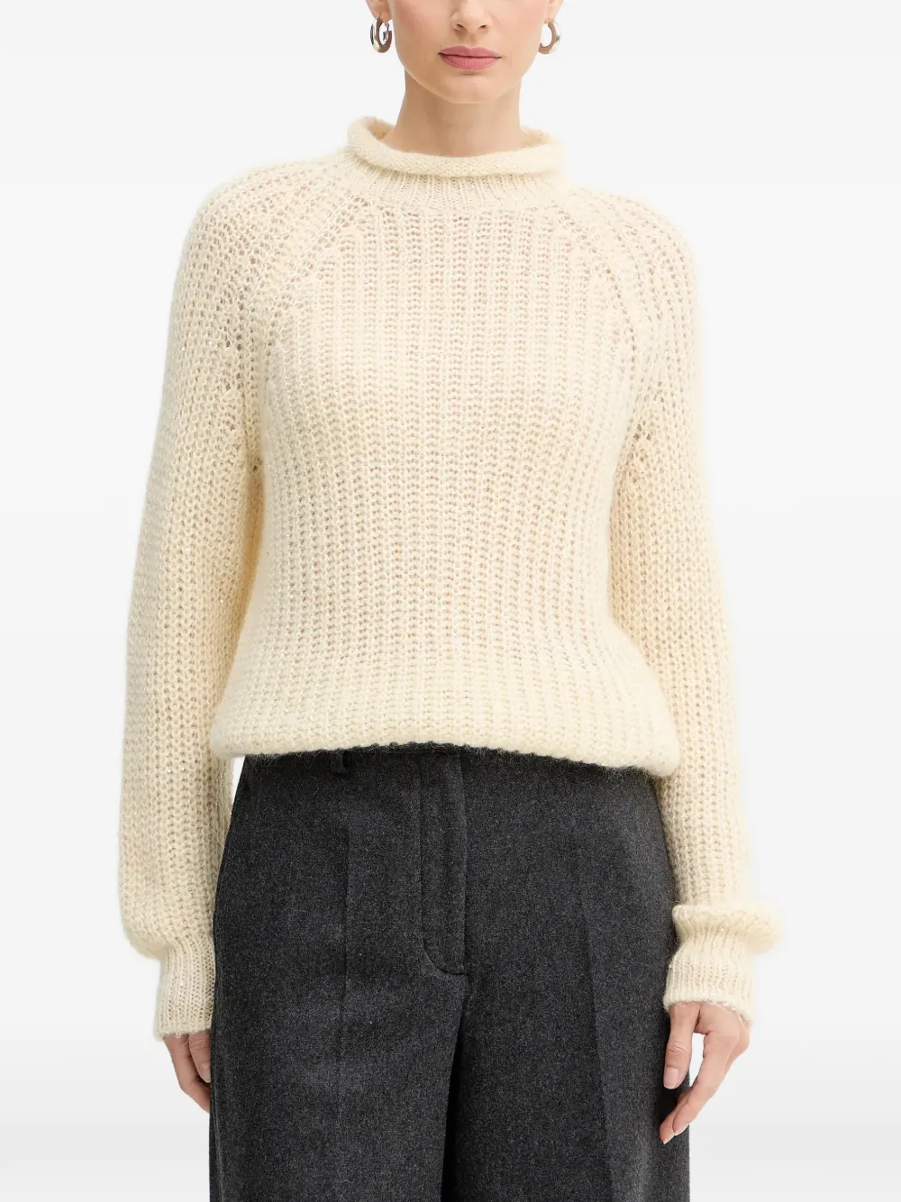 LUISA SPAGNOLI roll-neck long-sleeve jumper - Toni neutri