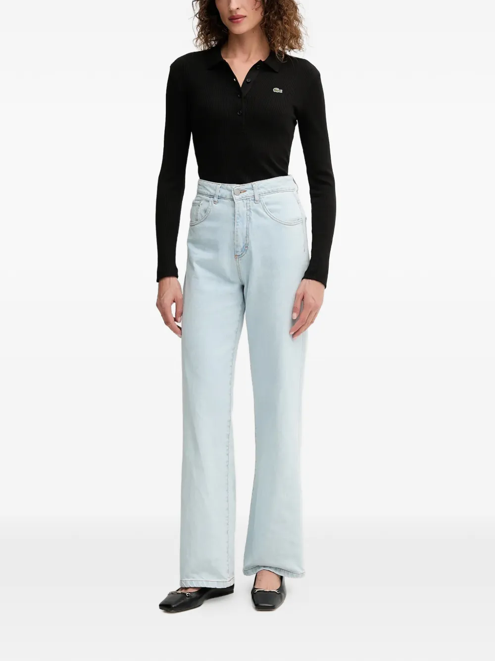 Lacoste Poloshirt met lange mouwen Zwart