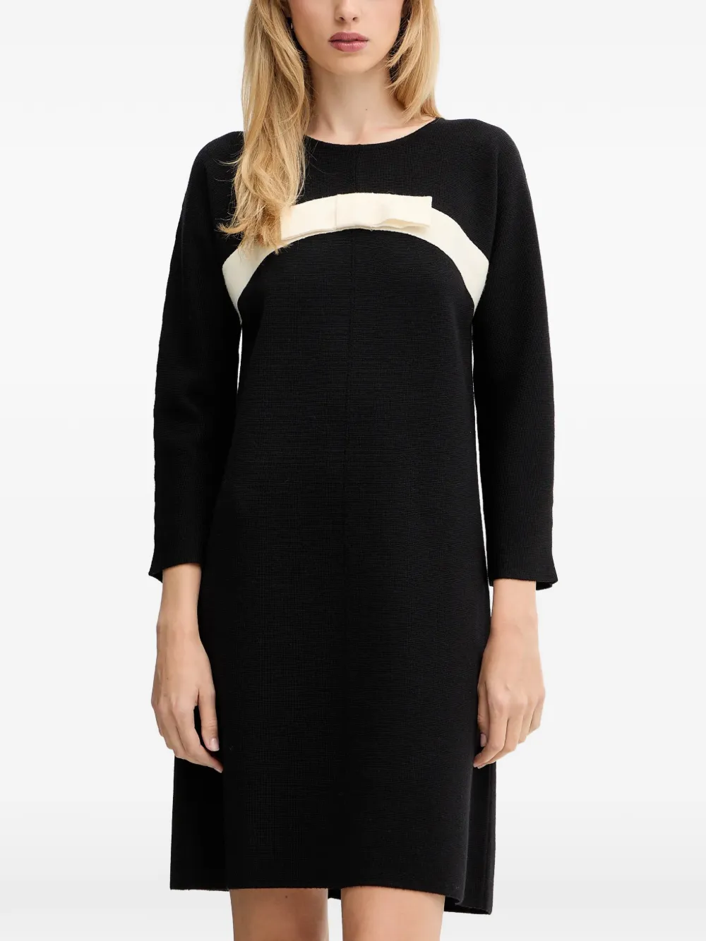 Luisa Spagnoli Misfatta Bow-detail Mini Dress In Black