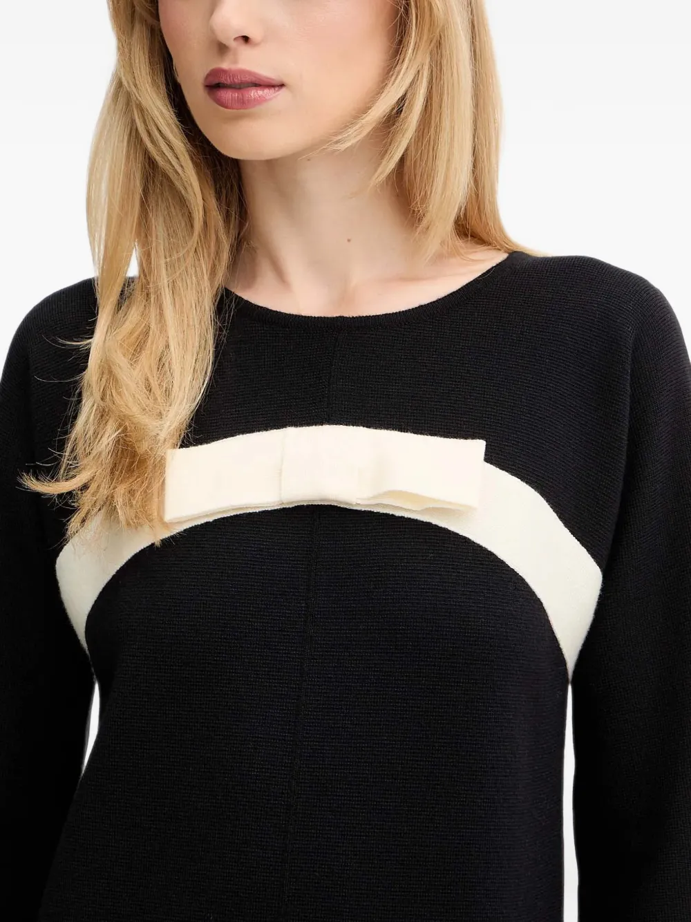 LUISA SPAGNOLI Misfatta bow-detail mini dress Zwart