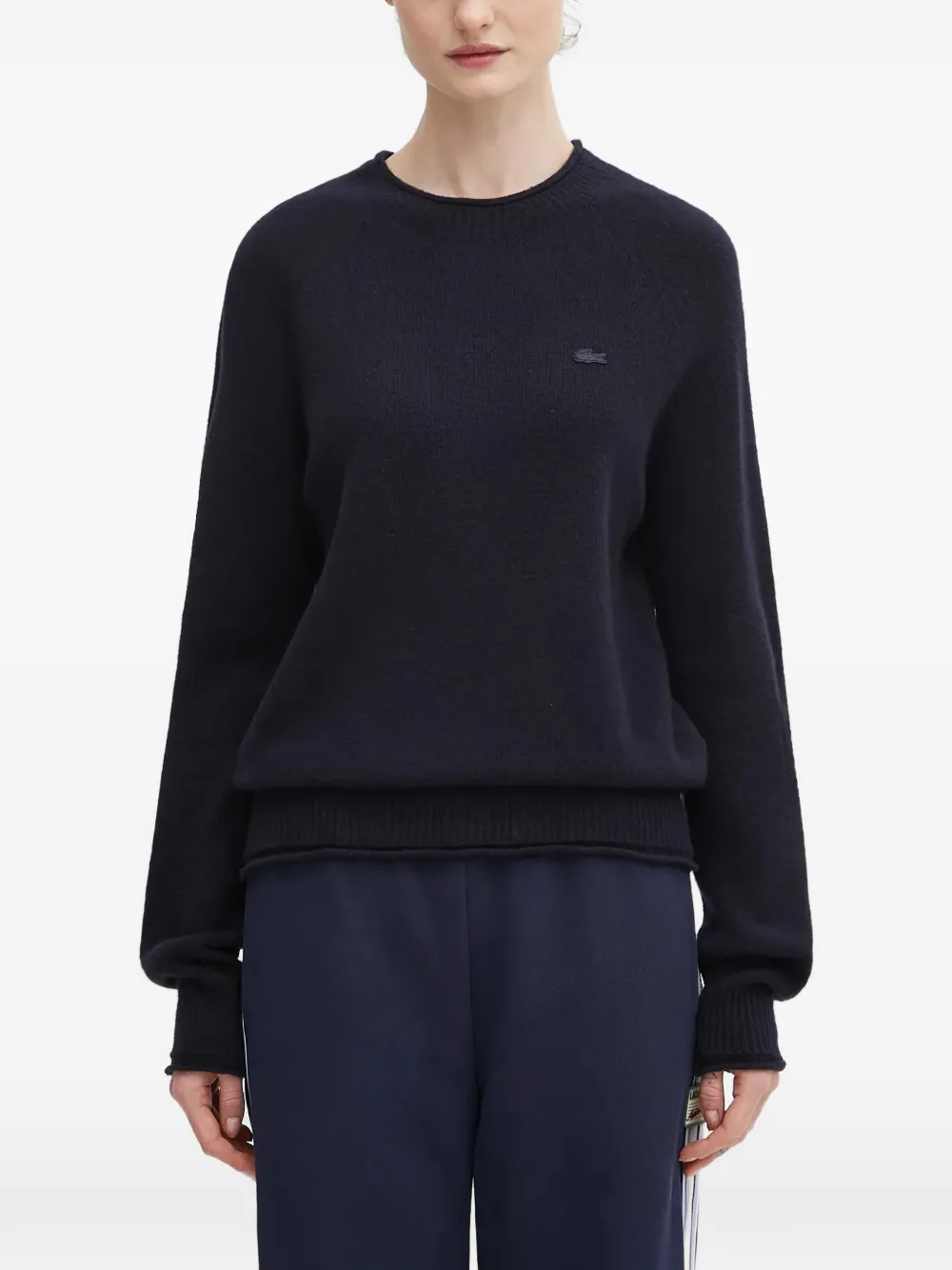 Lacoste crew-neck logo sweater - Blu