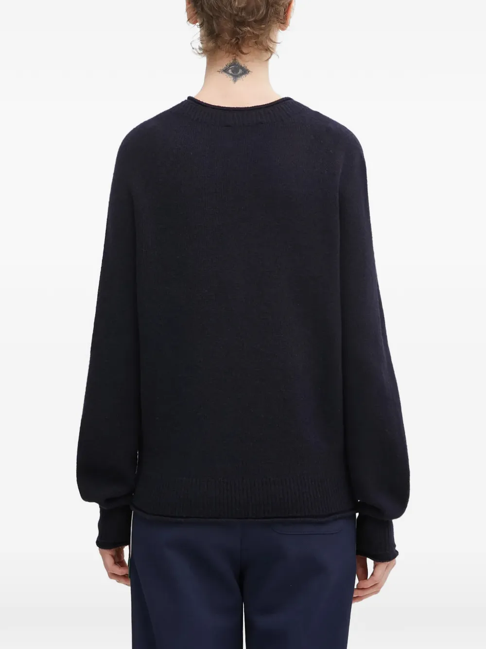 Lacoste Trui met ronde hals en logo Blauw