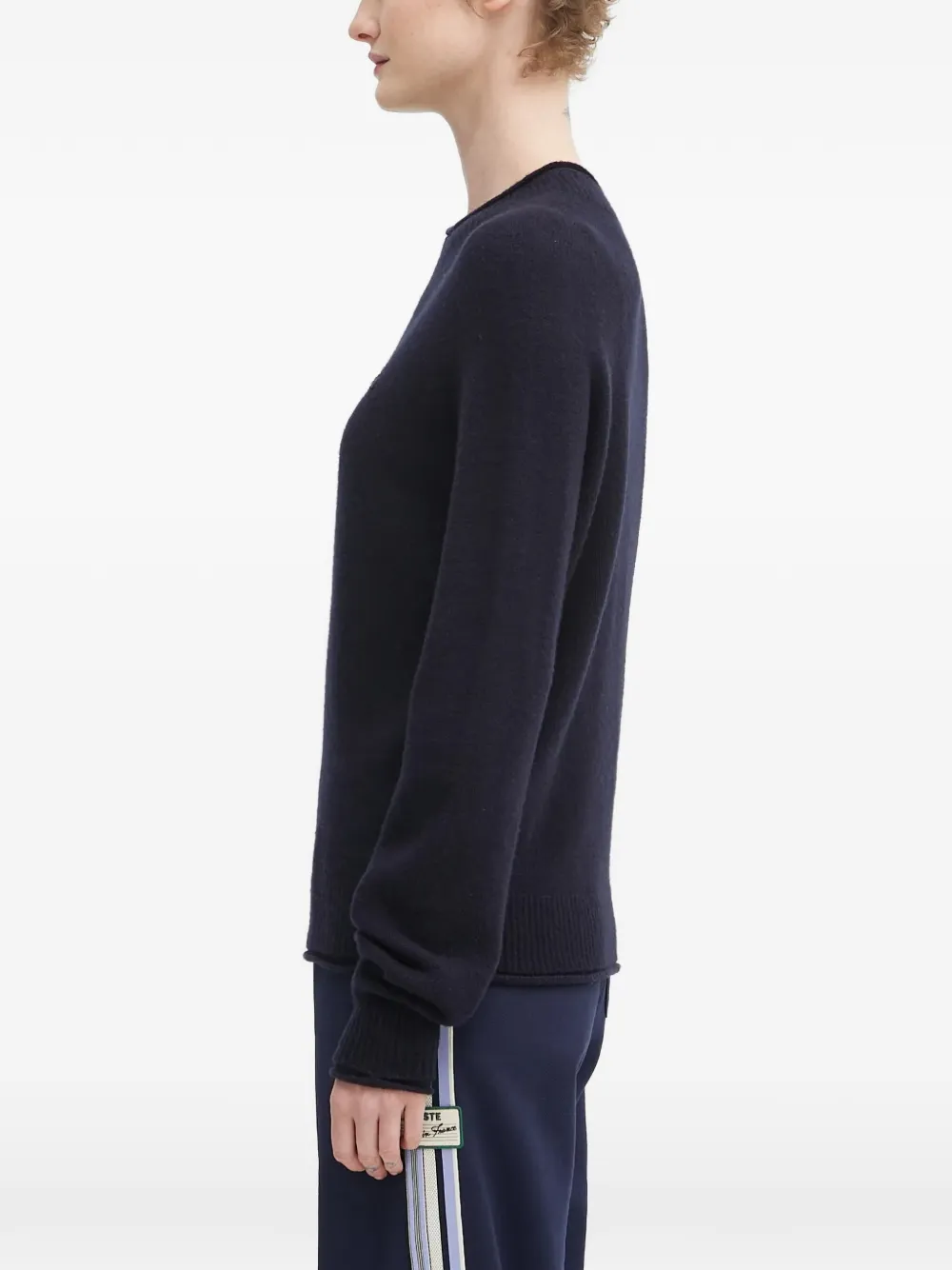 Lacoste Trui met ronde hals en logo Blauw