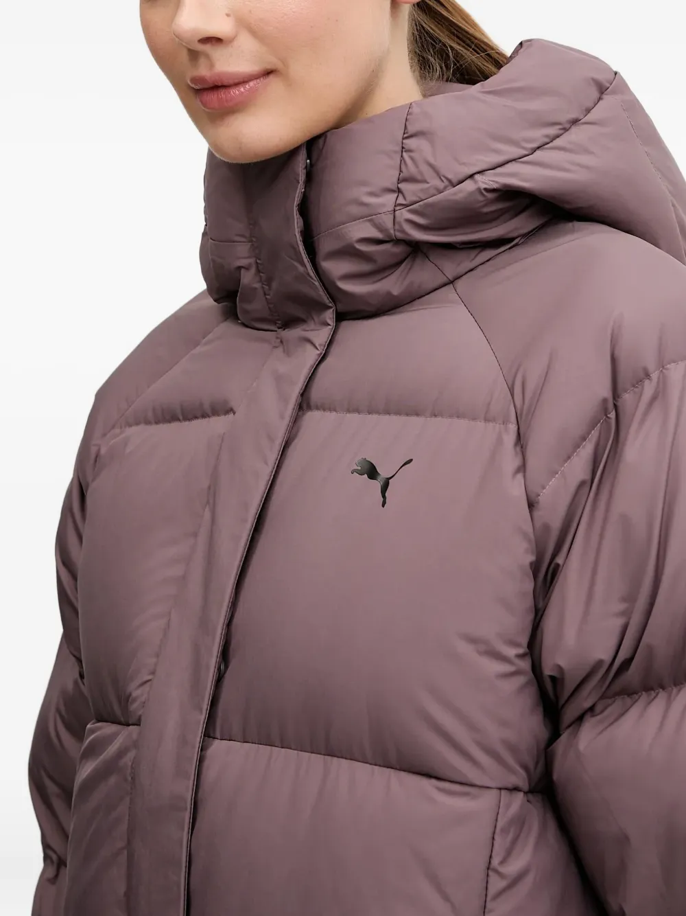 Puma Hooded Puffer Jacket In Purple