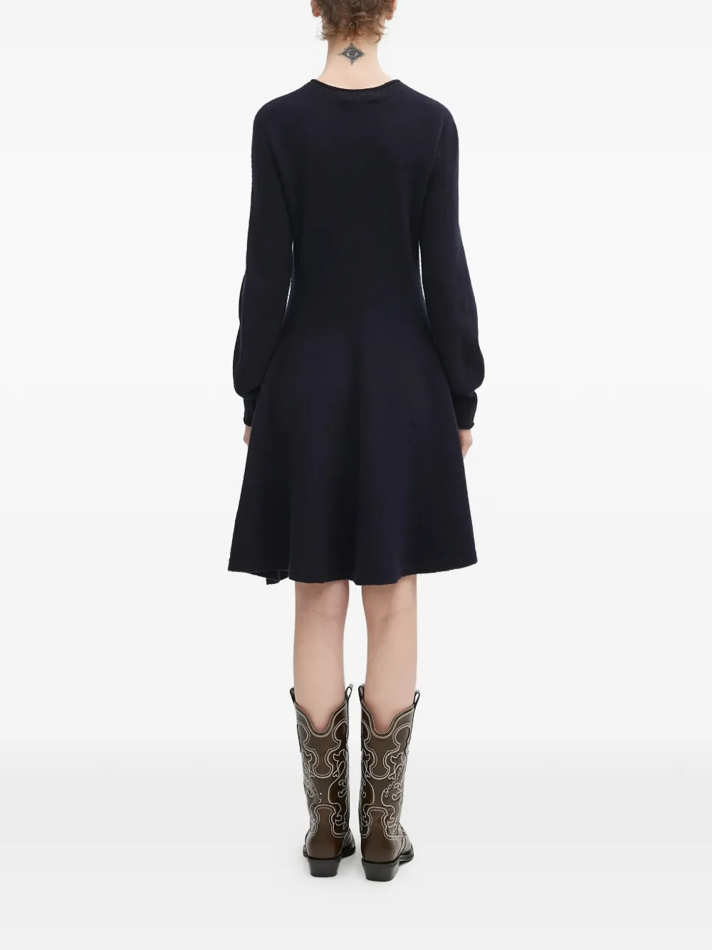 Lacoste Mini-jurk met lange mouwen en logo Blauw