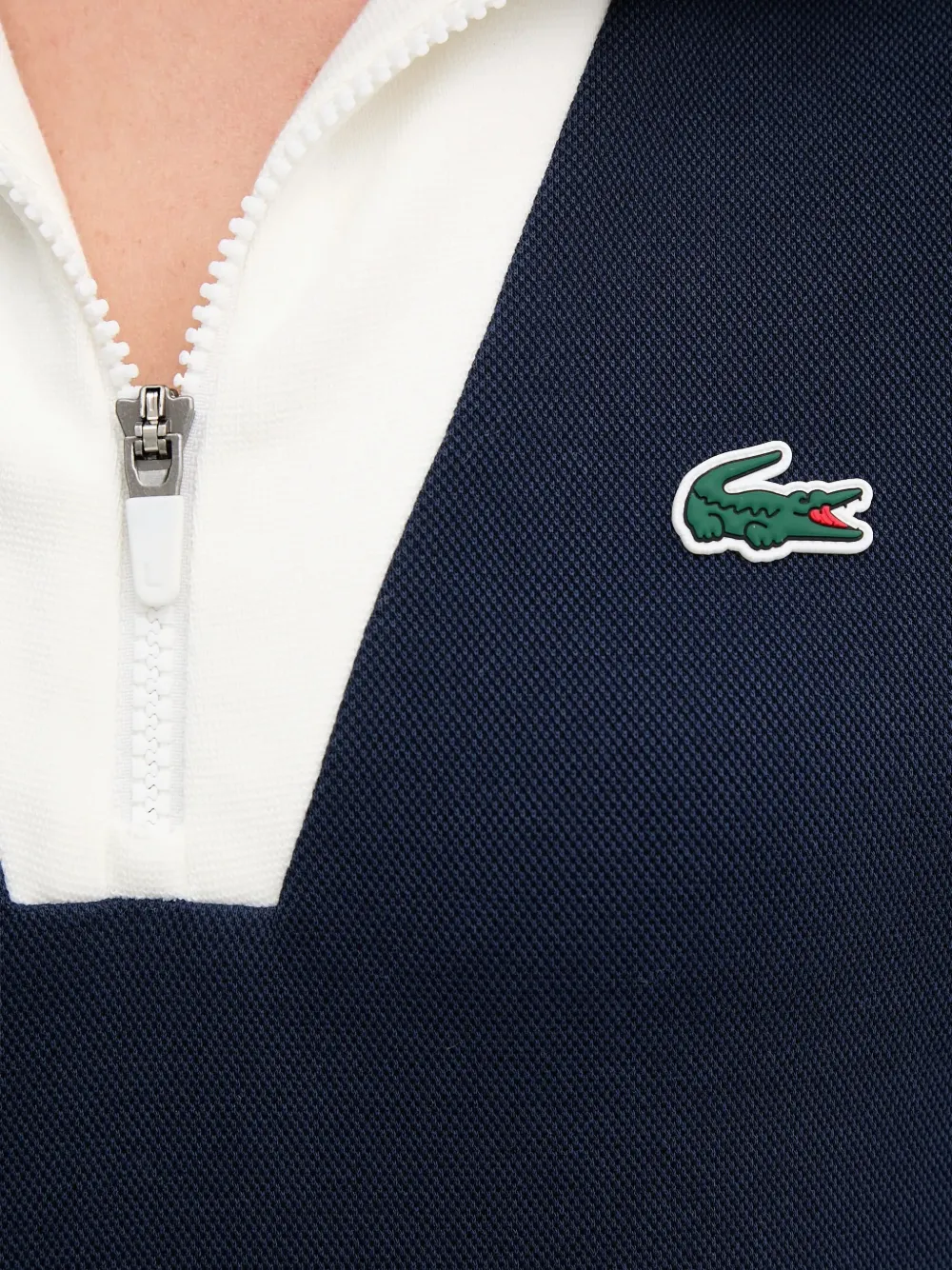 Lacoste Heritage Tennis sweater met kwart rits Blauw