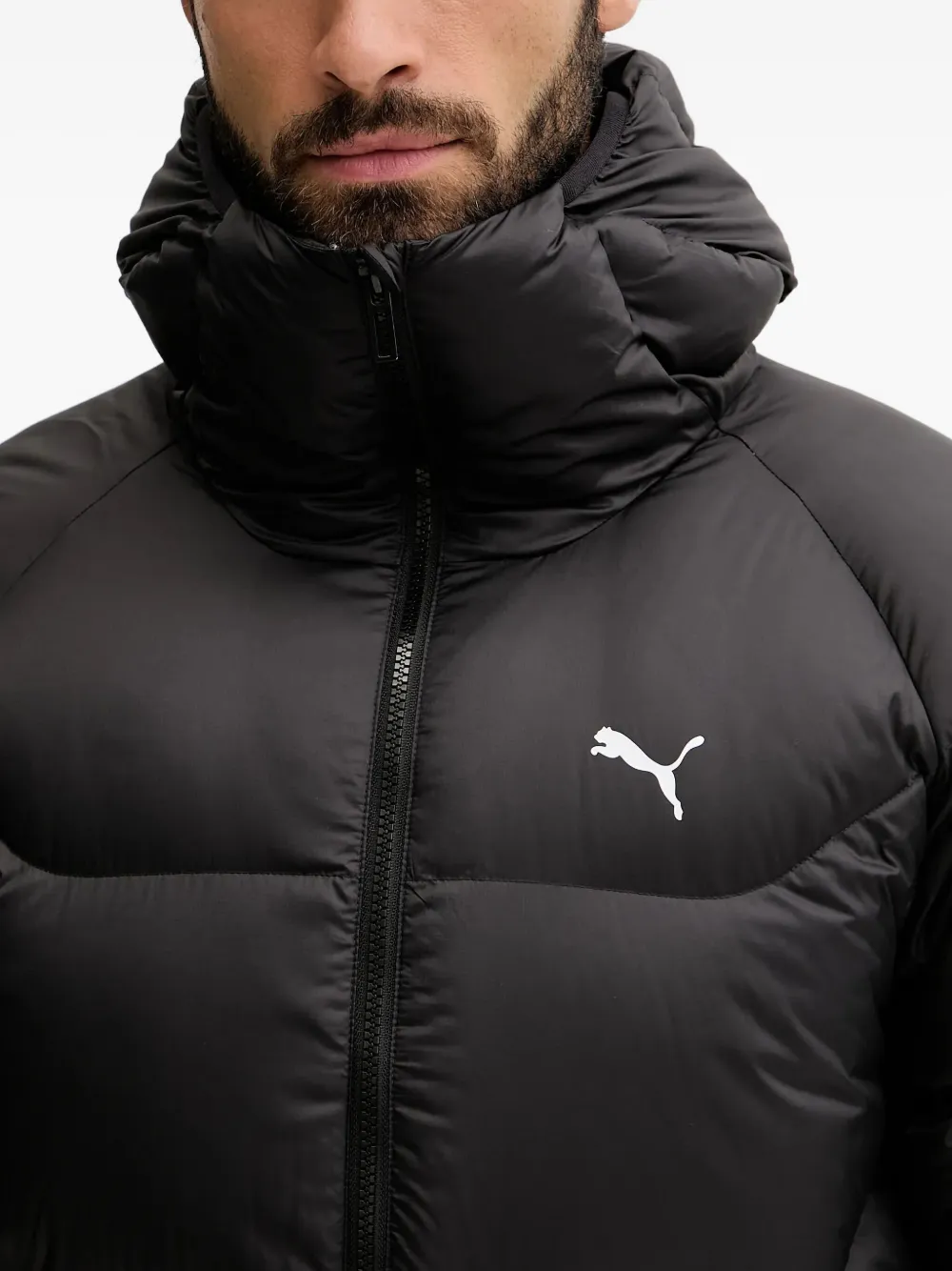 PUMA Jack met capuchon en logo Zwart