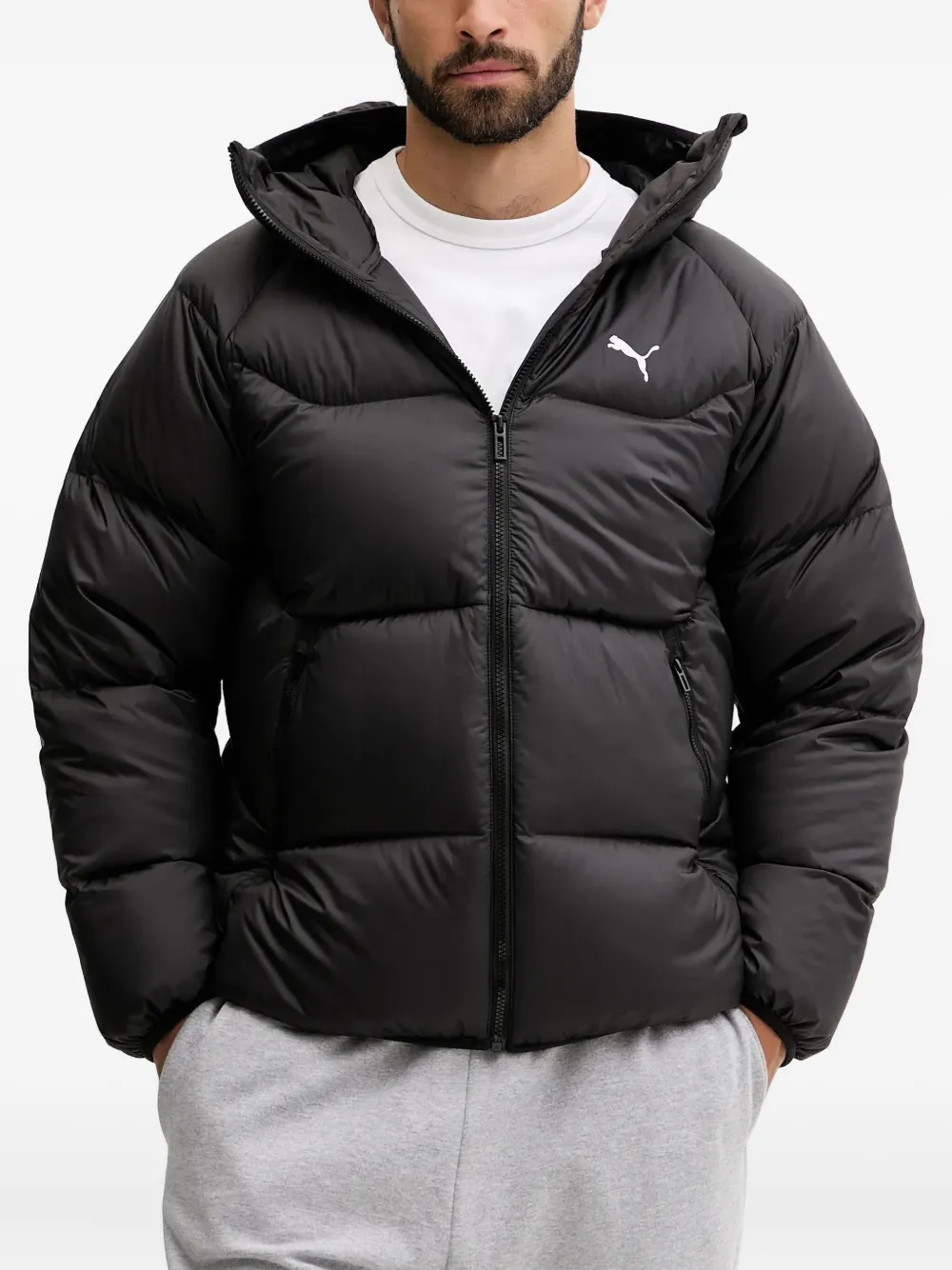 PUMA hooded-logo jacket | Black | Image 1