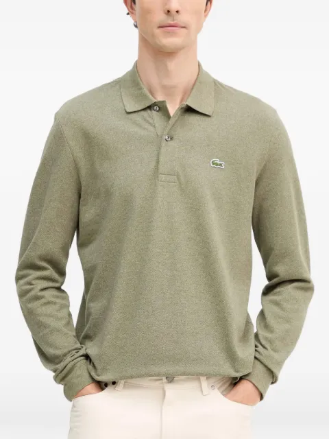 Lacoste logo-patch long-sleeves polo shirt
