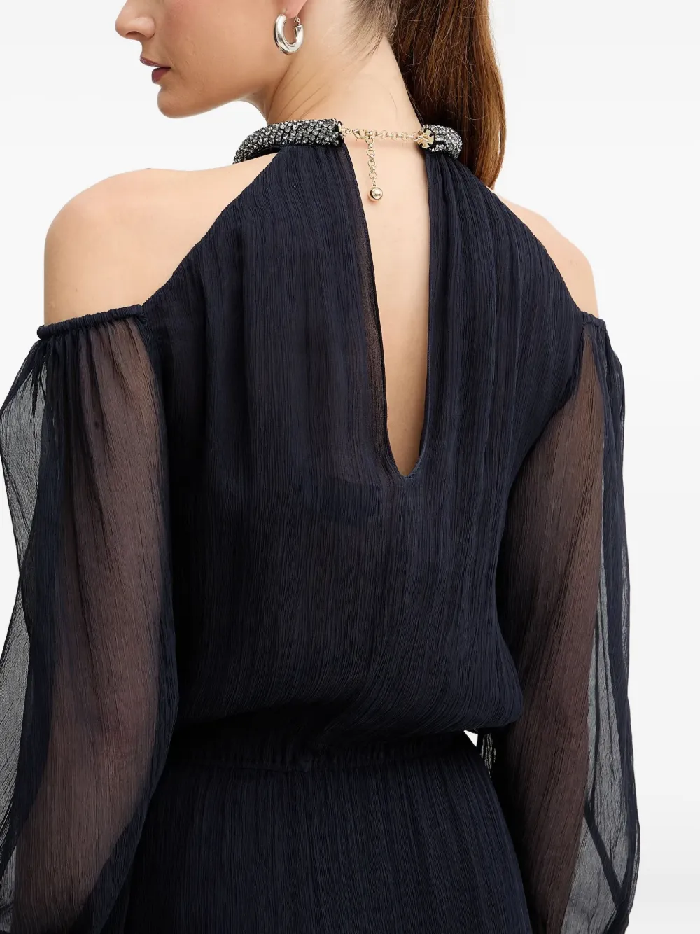 Luisa Spagnoli Grandezza Embellished Maxi Dress In Blue