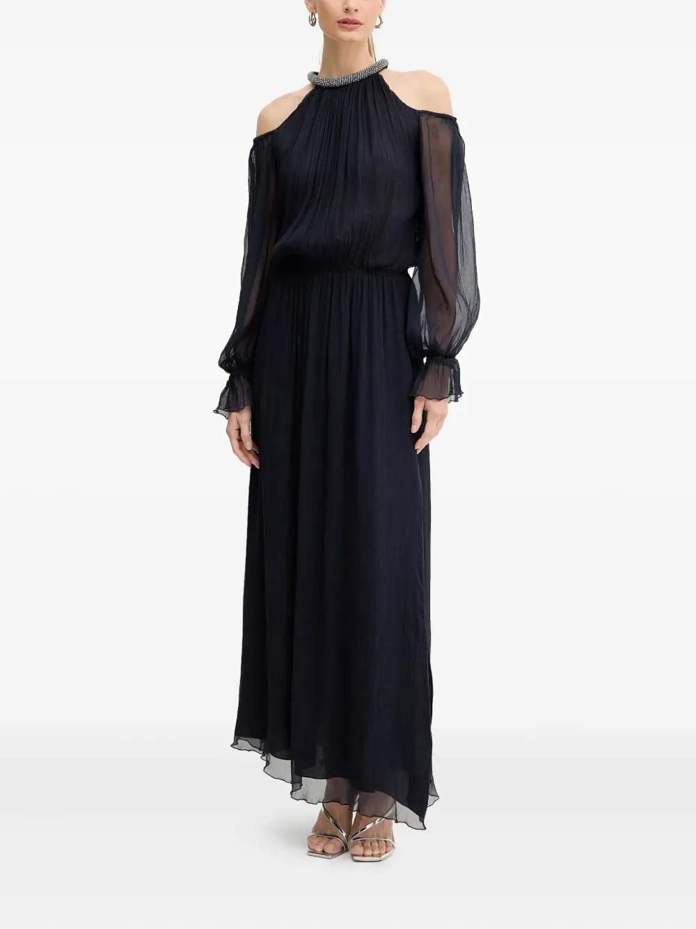 Luisa Spagnoli Grandezza Embellished Maxi Dress In Blue