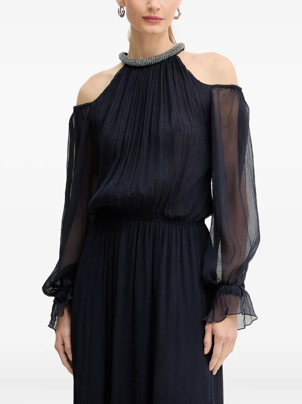 Luisa Spagnoli Grandezza Embellished Maxi Dress In Blue