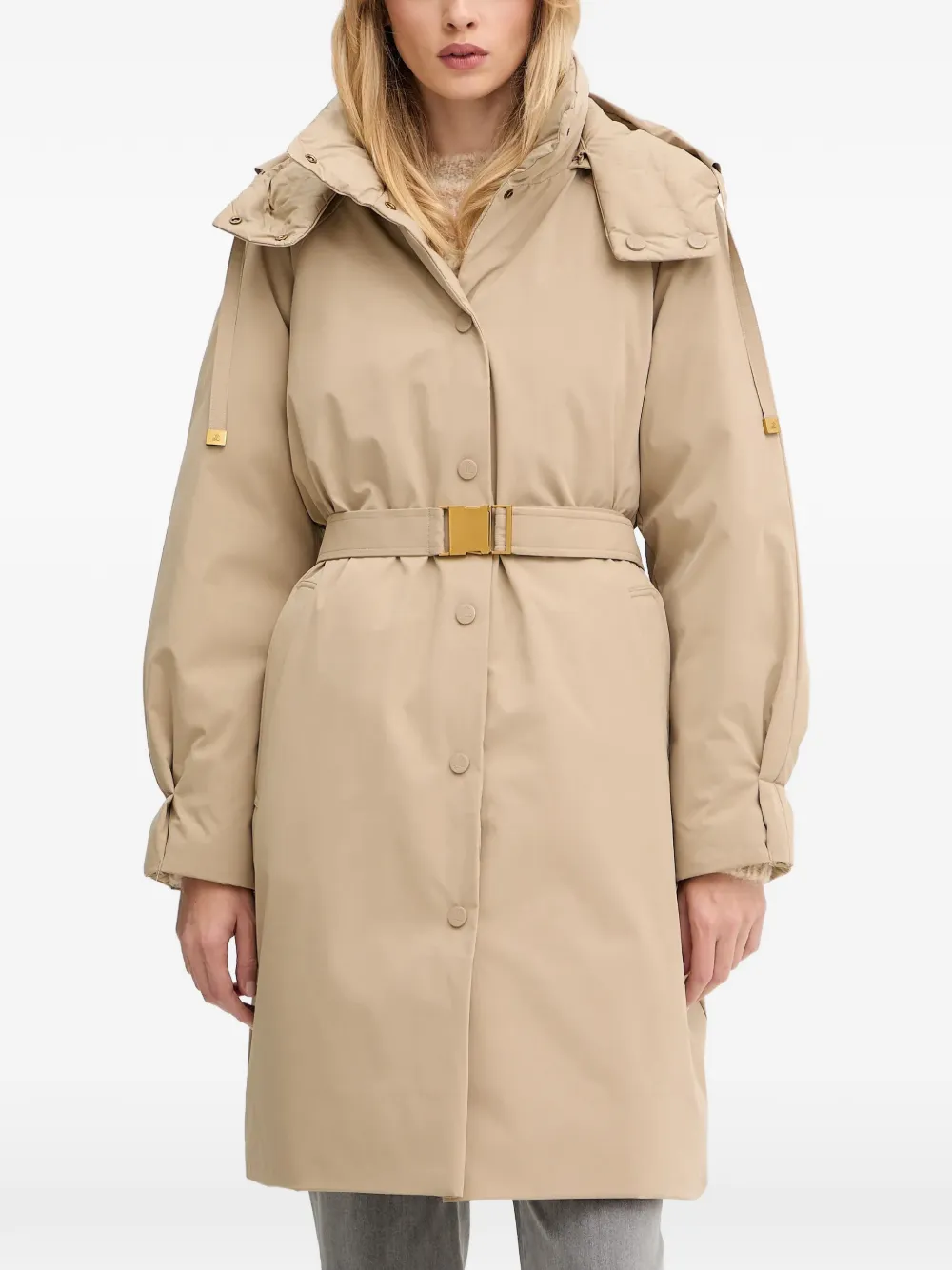 LUISA SPAGNOLI Salatino snap-fastening padded hooded coat - Toni neutri