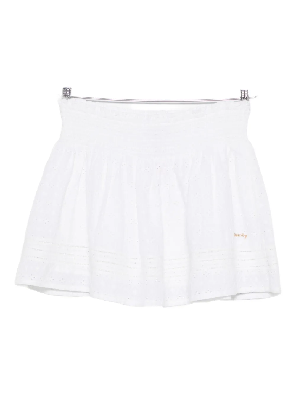 Superdry Cotton Smocked Skirt In White